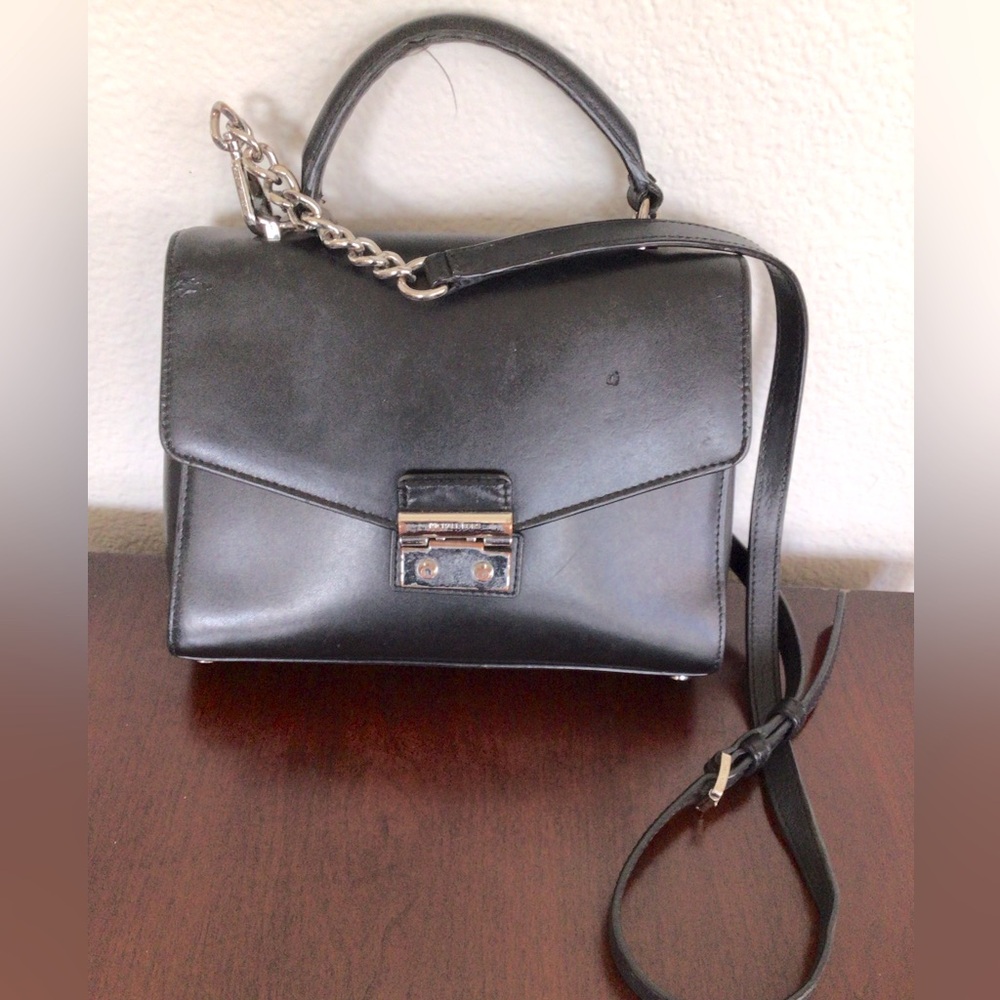 Michael Kors Black Leather Satchel Shoulder Bag